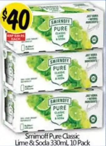 NQR Smimoff Pure Classic Lime & Soda offer