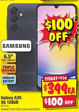 JB Hi-Fi Galaxy A25 5G 128GB offer