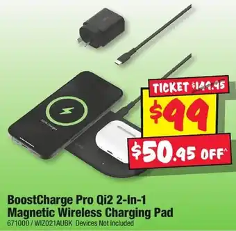 JB Hi-Fi BoostCharge Pro Qi2 2-In-1 Magnetic Wireless Charging Pad offer