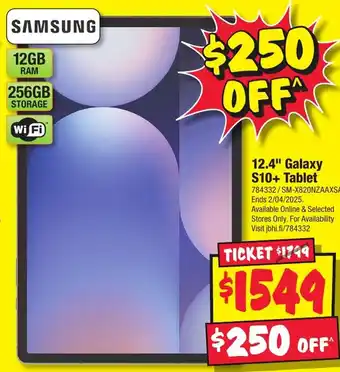 JB Hi-Fi 12.4" Galaxy S10+ Tablet offer