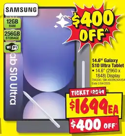 JB Hi-Fi 14.6" Galaxy S10 Ultra Tablet offer