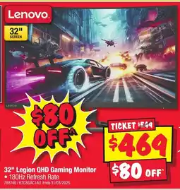 JB Hi-Fi 32" Legion QHD Gaming Monitor offer