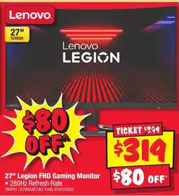 JB Hi-Fi 27" Legion FHD Gaming Monitor offer