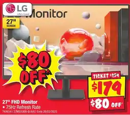 JB Hi-Fi 27" FHD Monitor offer