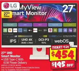 JB Hi-Fi 27" UHD Smart Monitor offer