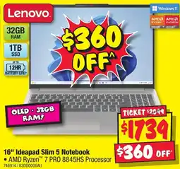 JB Hi-Fi 16" Ideapad Slim 5 Notebook offer