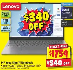 JB Hi-Fi 14" Yoga Slim 7i Notebook offer