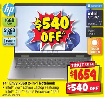 JB Hi-Fi 14" Envy x360 2-In-1 Notebook offer