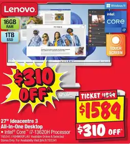 JB Hi-Fi 27" Ideacentre 3 All-In-One Desktop offer