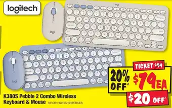 JB Hi-Fi K380S Pebble 2 Combo Wireless Keyboard & Mouse offer