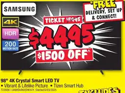 JB Hi-Fi 98" 4K Crystal Smart LED TV offer