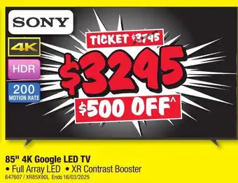 JB Hi-Fi 85" 4K Google LED TV offer