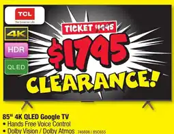 JB Hi-Fi 85" 4K QLED Google TV offer