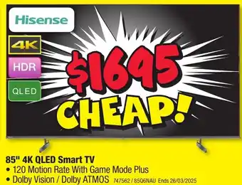 JB Hi-Fi 85" 4K QLED Smart TV offer