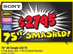 JB Hi-Fi 75" 4K Google LED TV offer