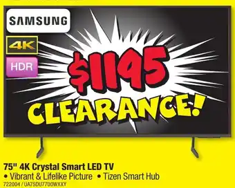 JB Hi-Fi 75" 4K Crystal Smart LED TV offer