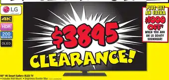 JB Hi-Fi 65" 4K Smart Gallery OLED TV offer