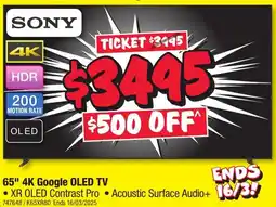 JB Hi-Fi 65" 4K Smart Gallery OLED TV offer