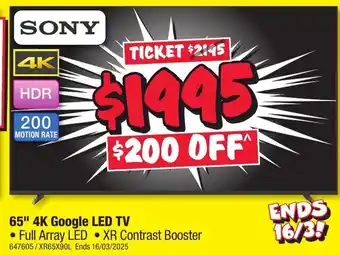 JB Hi-Fi 65" 4K Google LED TV offer