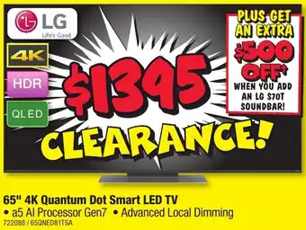 JB Hi-Fi 65" 4K Quantum Dot Smart LED TV offer