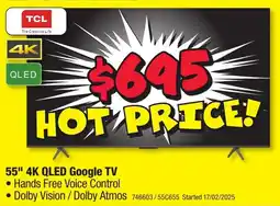 JB Hi-Fi 55" 4K QLED Google TV offer