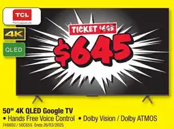 JB Hi-Fi 50" 4K QLED Google TV offer