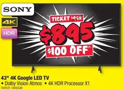 JB Hi-Fi 43" 4K Google LED TV offer