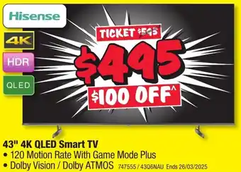 JB Hi-Fi 43" 4K QLED Smart TV offer