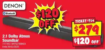 JB Hi-Fi 2.1 Dolby Atmos Soundbar offer