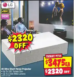 JB Hi-Fi 4K Ultra Short Throw Projector offer