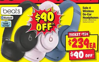 JB Hi-Fi Solo 4 Wireless On-Ear Headphones offer