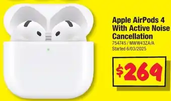 JB Hi-Fi Apple AirPods 4 With Active Noise Cancellation offer