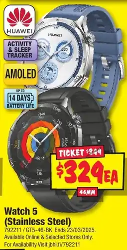 JB Hi-Fi Watch 5 (Stainless Steel) offer