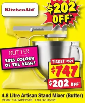 JB Hi-Fi Artisan Stand Mixer (Butter) offer