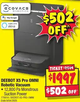 JB Hi-Fi DEEBOT X5 Pro OMNI Robotic Vacuum offer