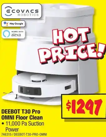 JB Hi-Fi DEEBOT T30 Pro OMNI Floor Clean offer