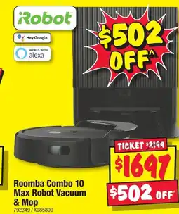 JB Hi-Fi Roomba Combo 10 Max Robot Vacuum & Mop offer