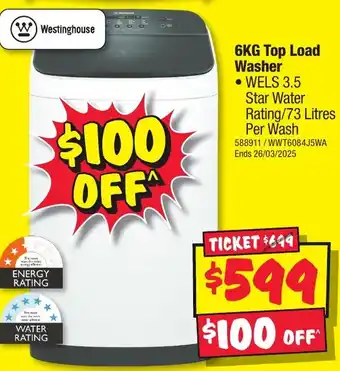 JB Hi-Fi Top Load Washer offer