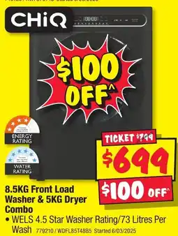 JB Hi-Fi 8.5KG Front Load Washer & 5KG Dryer Combo offer