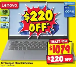 JB Hi-Fi 14" Ideapad Slim 3 Notebook offer