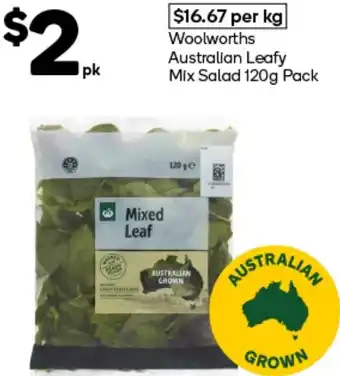 Woolworths Woolworths Australian Leafy Mix Salad offer