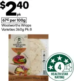 Woolworths Woolworths Wraps Varieties offer