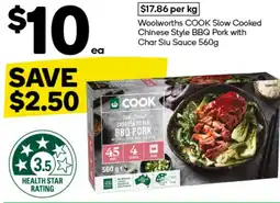 Woolworths Woolworths COOK Slow Cooked Chinese Style BBQ Pork with Char Siu Sauce offer