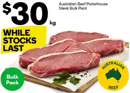 Woolworths Australian Beef Porterhouse Steak Bulk Pack offer