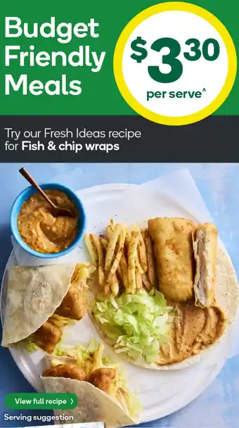 Woolworths Fish & chip wraps offer