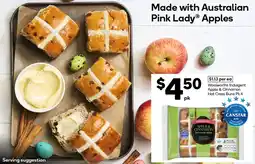 Woolworths Woolworths Indulgent Apple & Cinnamon Hot Cross Buns Pk 4 offer