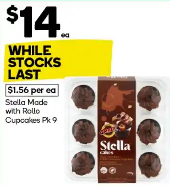 Woolworths Stella Made with Rollo Cupcakes Pk 9 offer