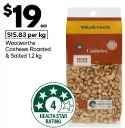 Woolworths Woolworths Cashews Roasted & Salted offer