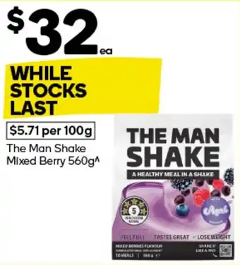 Woolworths The Man Shake Mixed Berry offer