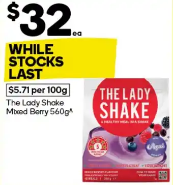 Woolworths The Lady Shake Mixed Berry offer